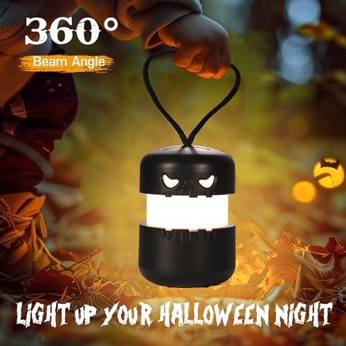 EverBrite 3-Pack Halloween Skeleton Camping Lantern, Collapsible Halloween Skull Lantern, Two Color Changing, Skeleton Halloween Decor for Yard, Lawn, Garden, Haunted House Prop - Image 5