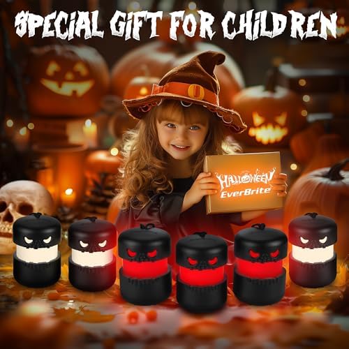 EverBrite 3-Pack Halloween Skeleton Camping Lantern, Collapsible Halloween Skull Lantern, Two Color Changing, Skeleton Halloween Decor for Yard, Lawn, Garden, Haunted House Prop - Image 7